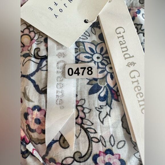 Grand and Greene Top womens Sz XL Blouse button up floral asymmetrical Boho New - Picture 6 of 13